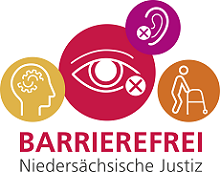 Logo: Barrierefreiheit - Niedersächsische Justiz (zu den Informationen zur Barrierefreiheit)